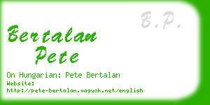 bertalan pete business card